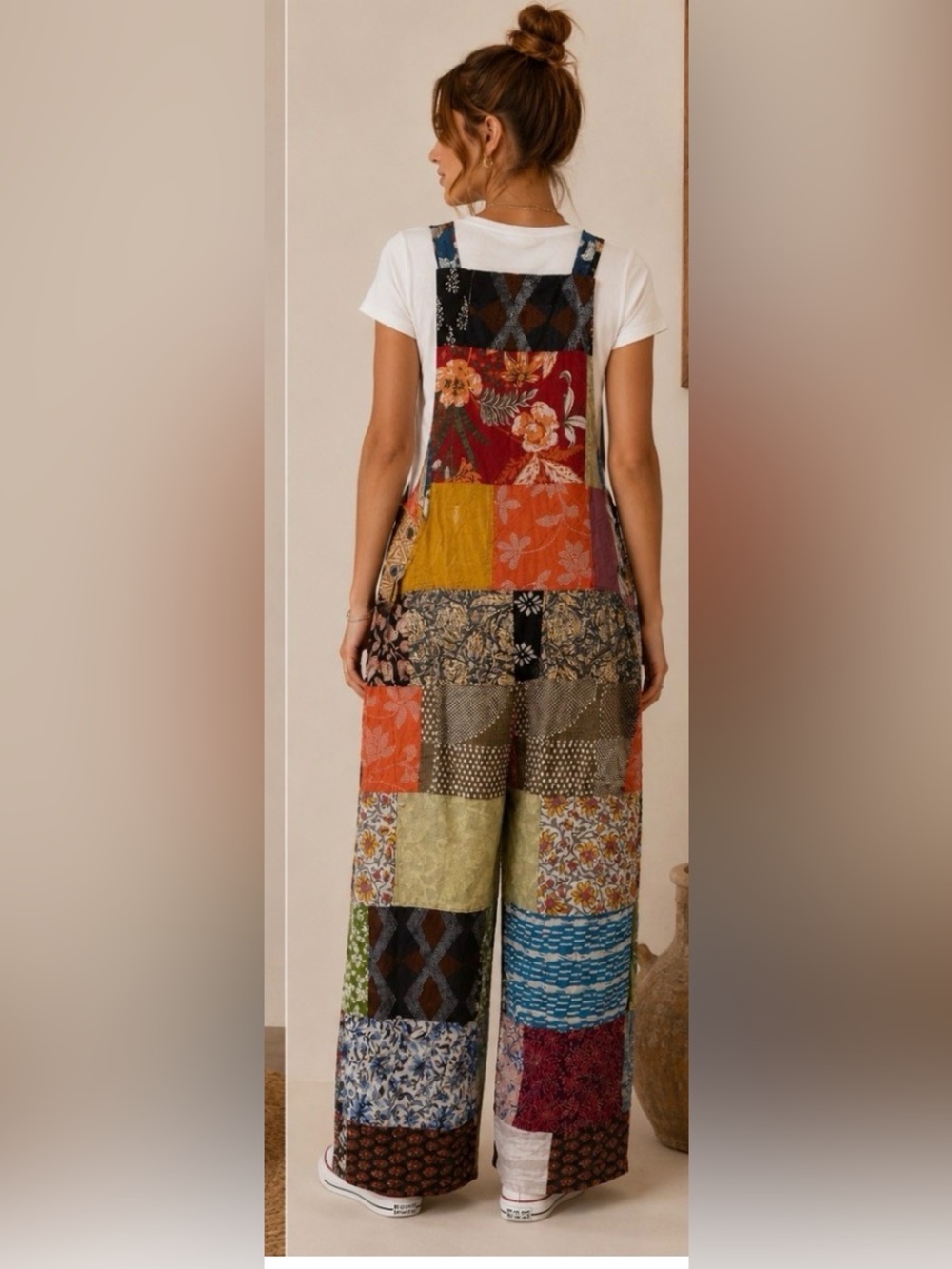 Ashley Stewart Patchwork Wide-Leg Jumpsuit in Multicolor - Picture 2 of 5
